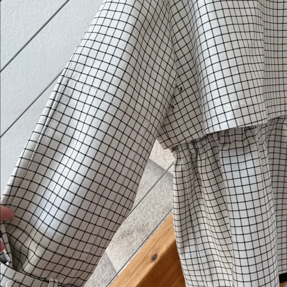 Proenza Schouler Black and Ecru Windowpane Utility Jacket Sz S - Picture 6 of 9